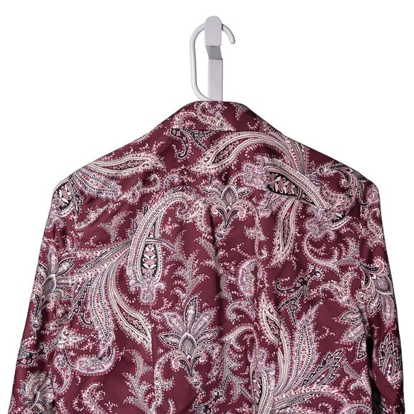 Chaps Ralph Lauren Women's Shirt Button Up Paisley Floral No Iron Blouse Top S - Picture 6 of 8